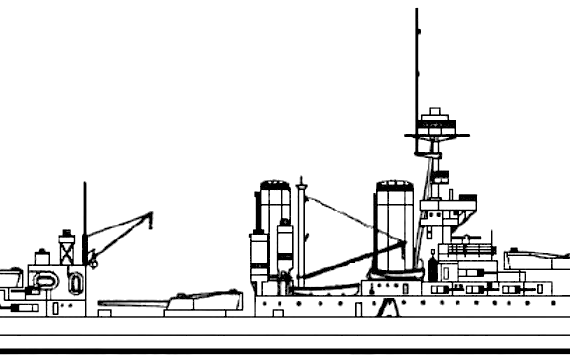 Боевой корабль HMS King George V 1918 [Battleship] - чертежи, габариты, рисунки